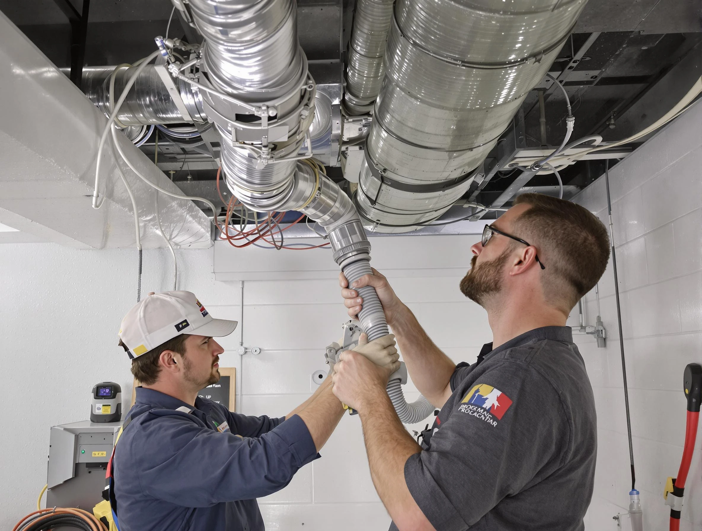 Spotsylvania Courthouse Air Duct Cleaning technician performing thorough AC duct cleaning in Spotsylvania Courthouse